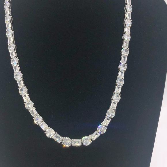 18k 63ct Multi-Stone Tennis Necklace - Picture 4 of 16